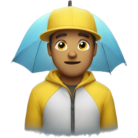 Man in rain emoji