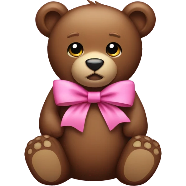 Bear emoji with pink bow emoji