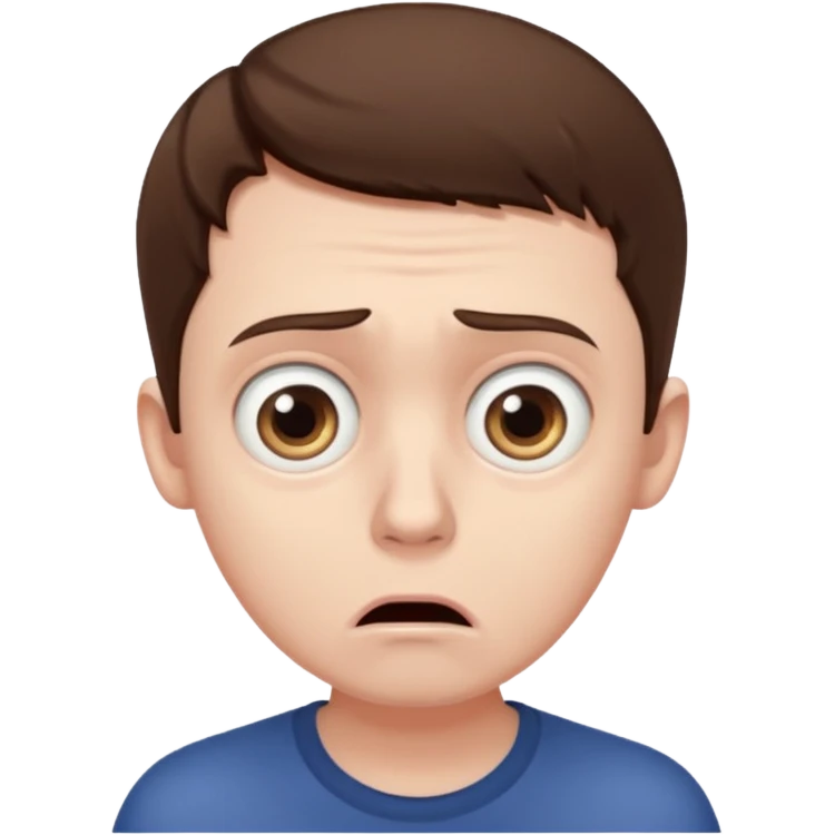 realistic half-length portrait of a scared man emoji