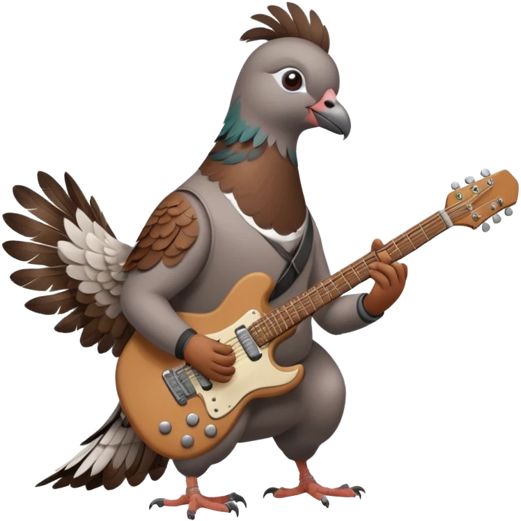 Make a pigeon with electric guitar emoji