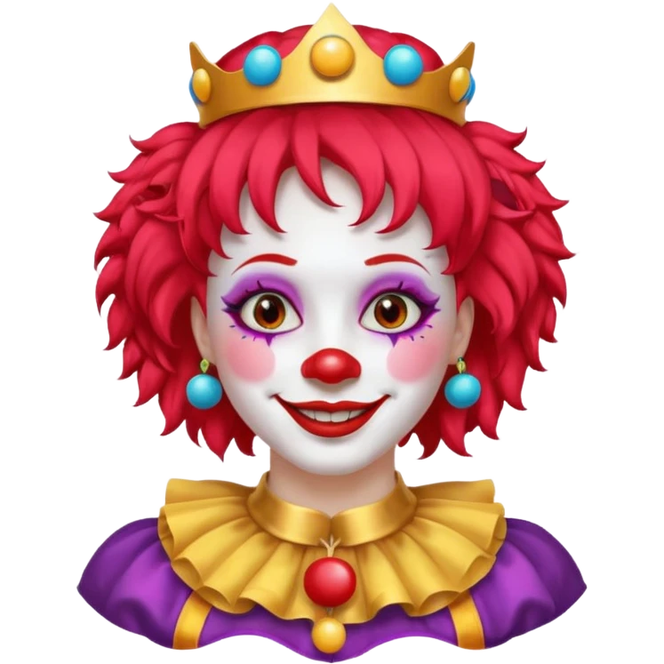 female clown with saint's halo emoji
