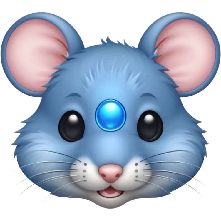 A mouse face with blue sun rays emoji