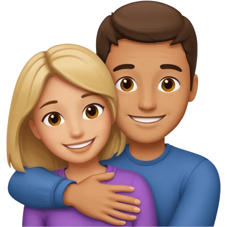 Create a man hug his girlfriend emoji