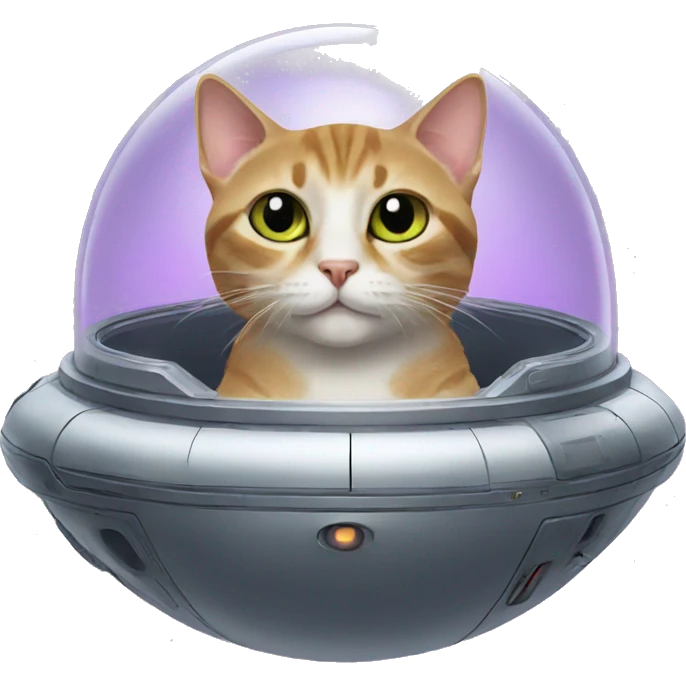 cat on alien spaceship emoji