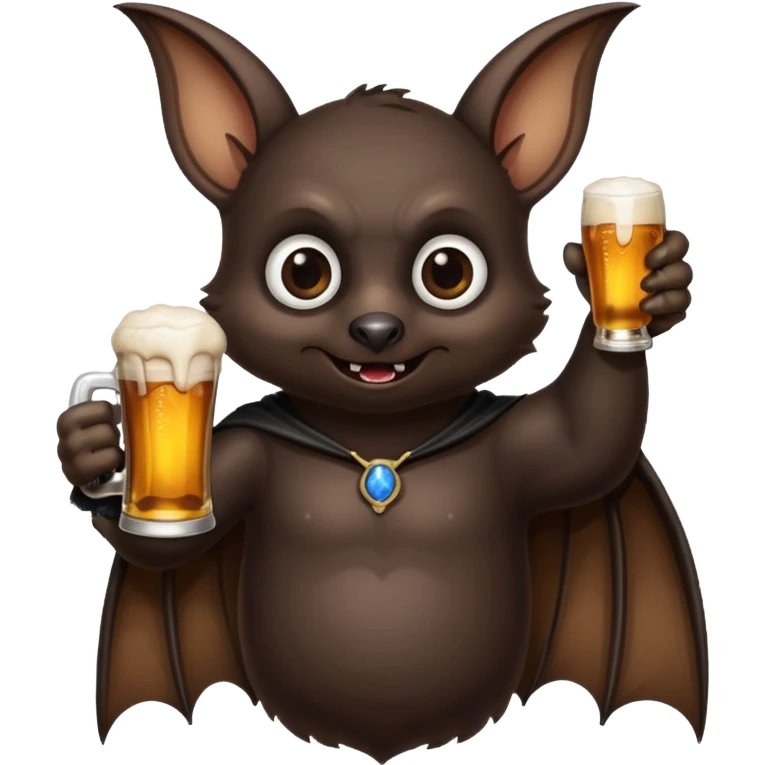 bat drinking beer emoji