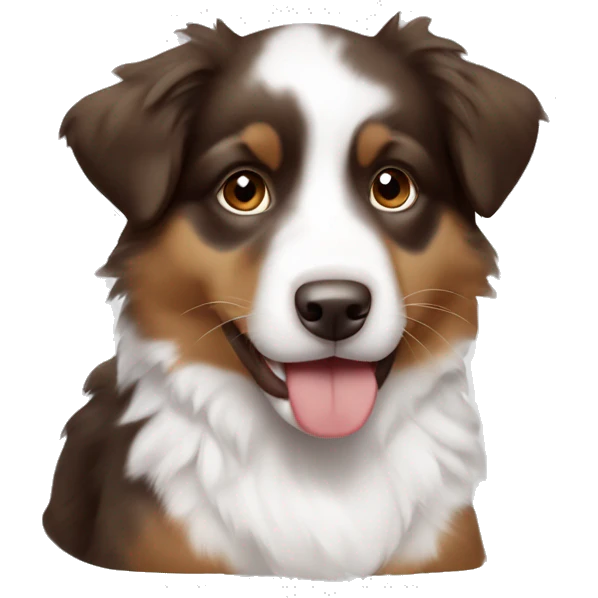 Australian shepherds small brown and white cute puppy  emoji