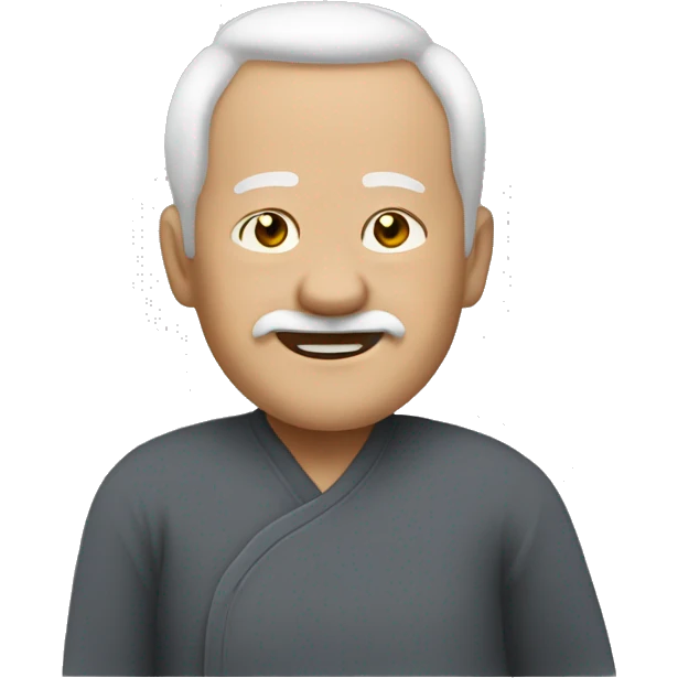 senior Tai chi sans barbe emoji