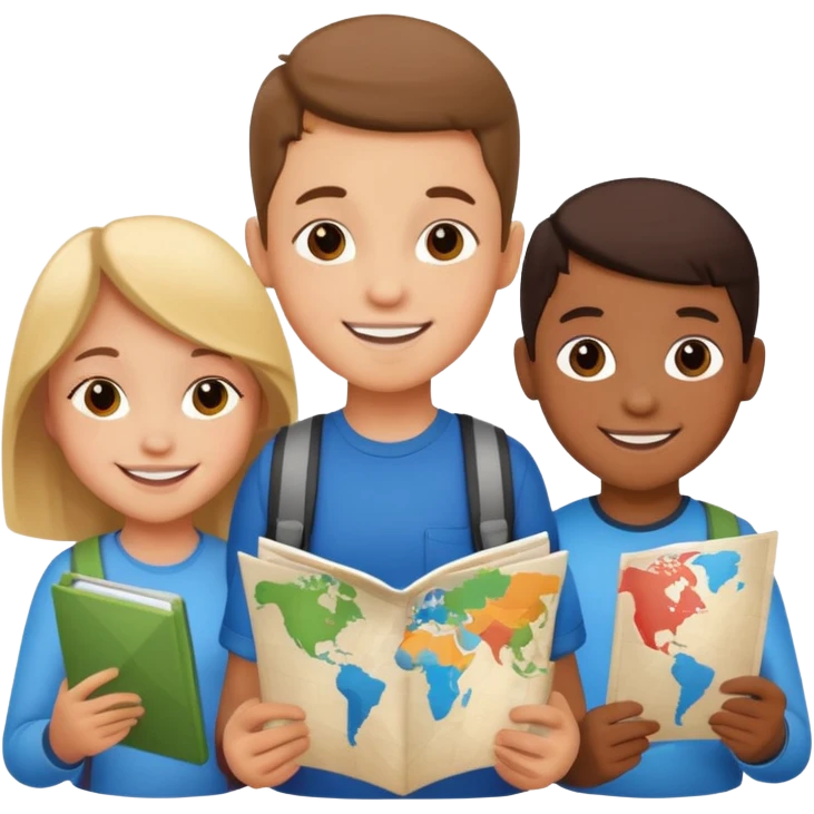 Kids Holding Maps emoji