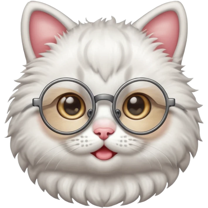 baby Cat with round glasses emoji
