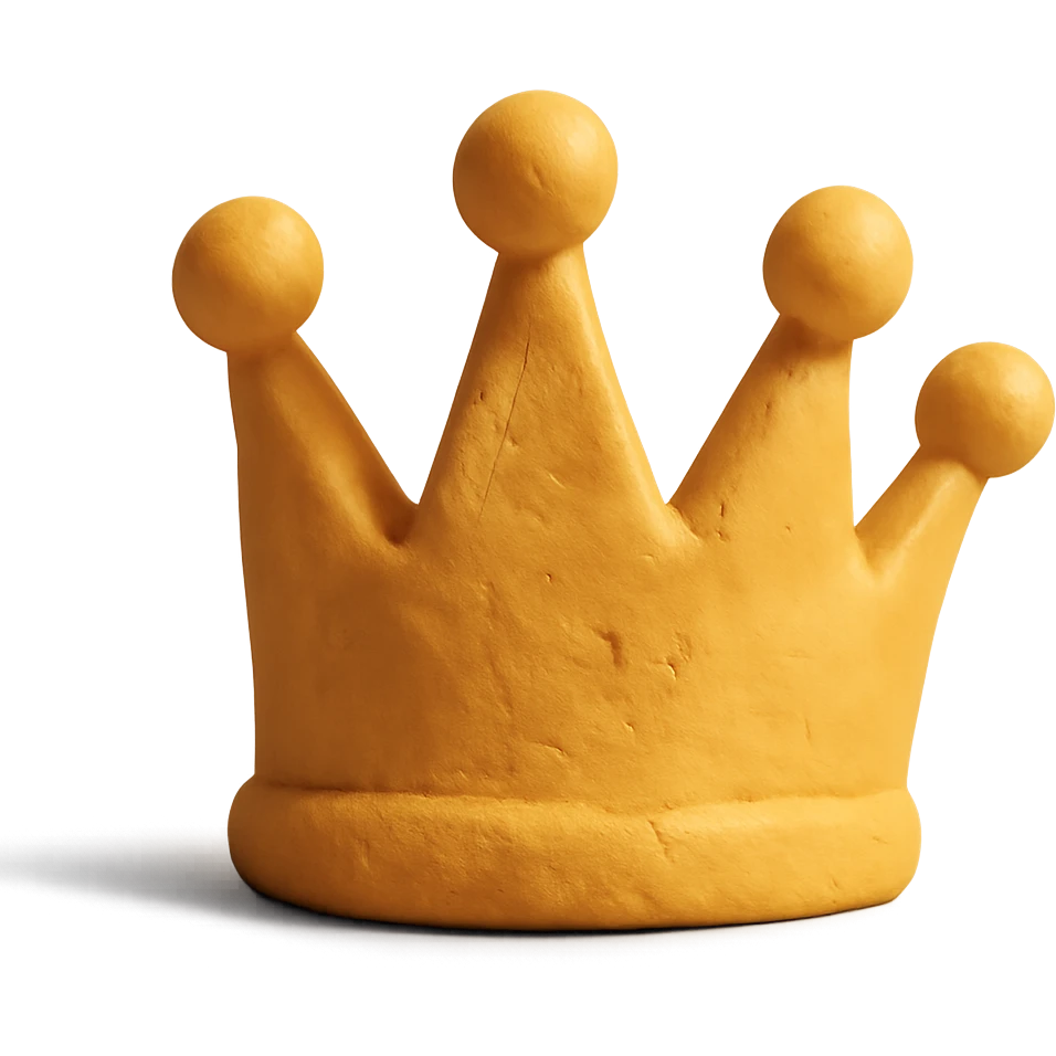 claymation style crown emoji