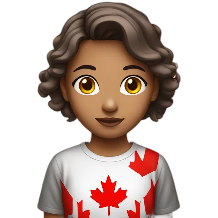 girl wearing Canada t-shirt emoji