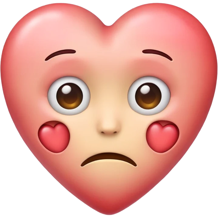 simple apple style emoji heart colored to reflect boredom and depression but still light-hearted and soft emoji