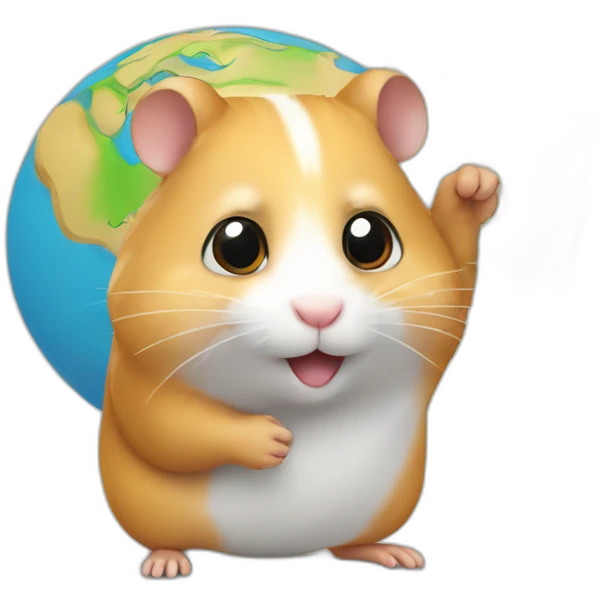 hamster with a cartoon styled map in his hand emoji