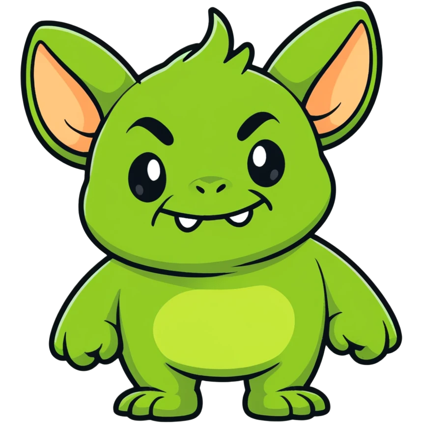 Shrek, green ogre with big ears, friendly expression, cartoon style emoji