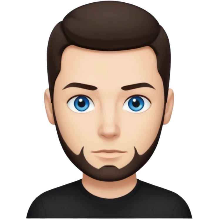 Shane Lynch with blue eyes, dark brown hair, black shirt emoji