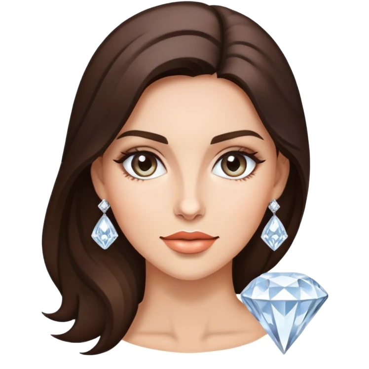 Brunette with diamond emoji