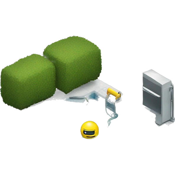A pool with a clearing robot emoji
