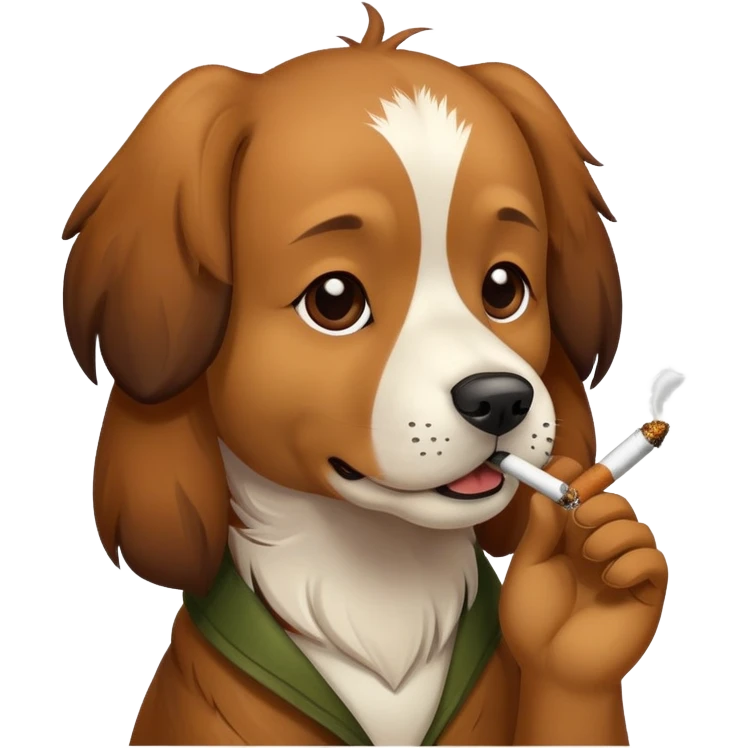 Dog smoking ganja emoji