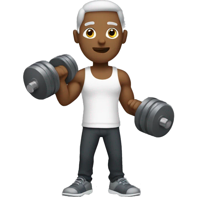 Man holding a Dumbell emoji
