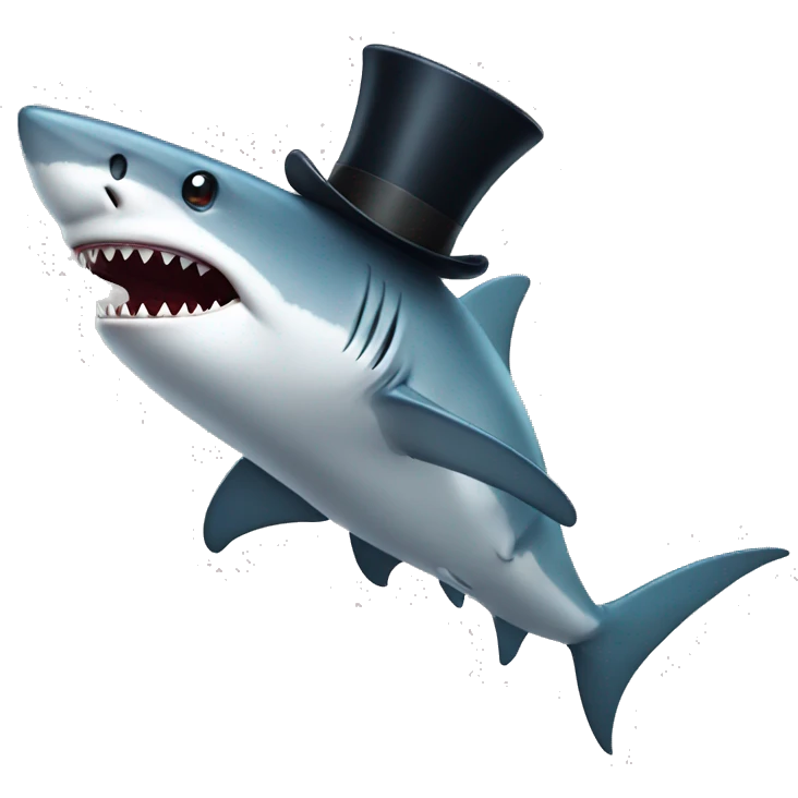 Shark with a top hat emoji
