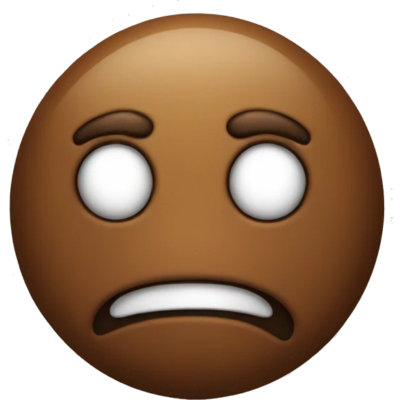 Brown blob with face emoji