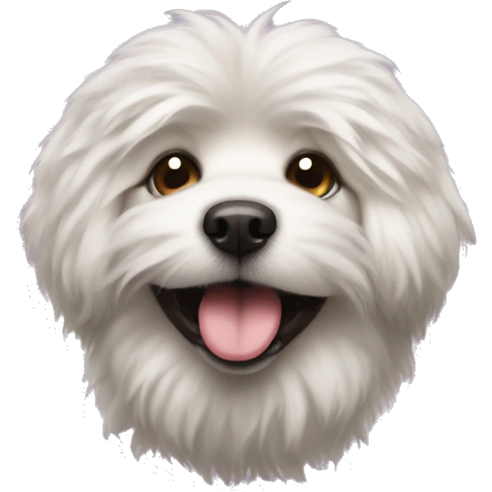Fluffy dog with tongue out emoji