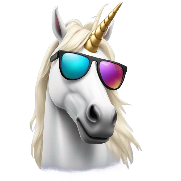 Unicorn with sunglasses emoji