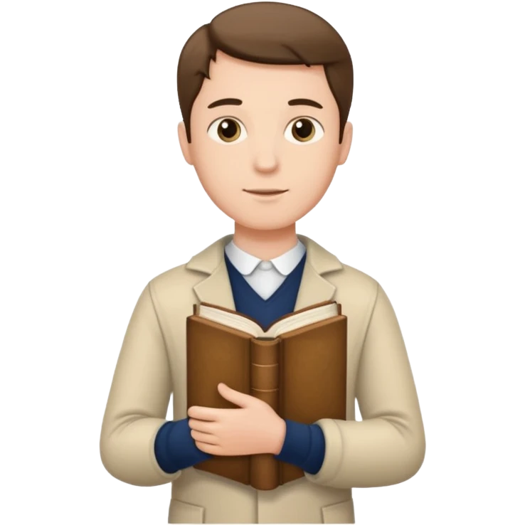 man holding a history book, different pose emoji