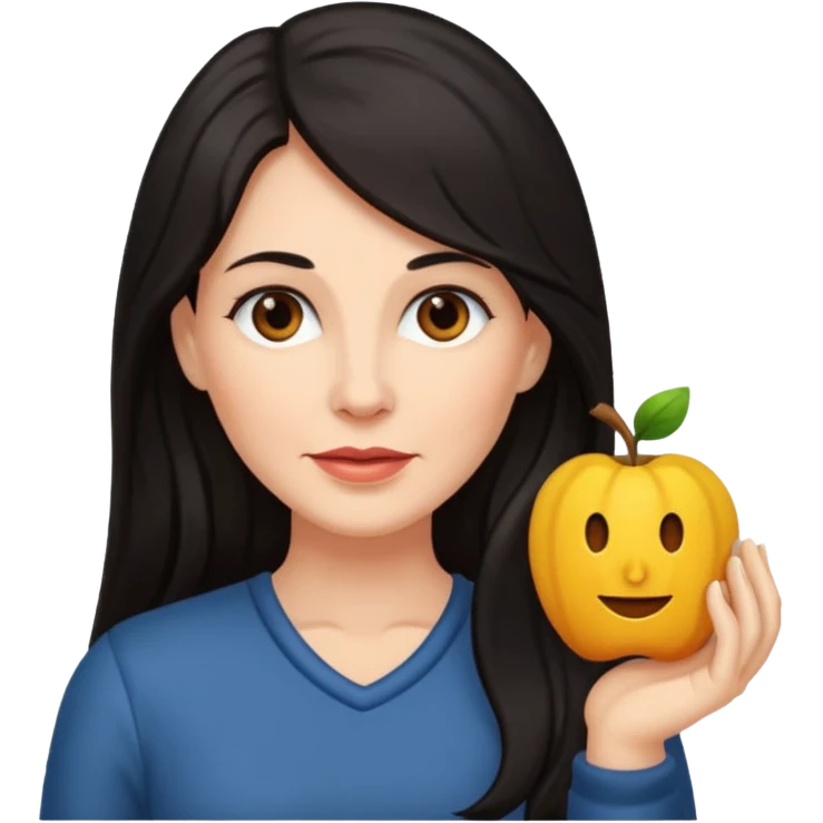 Mature woman with long dark hair emoji