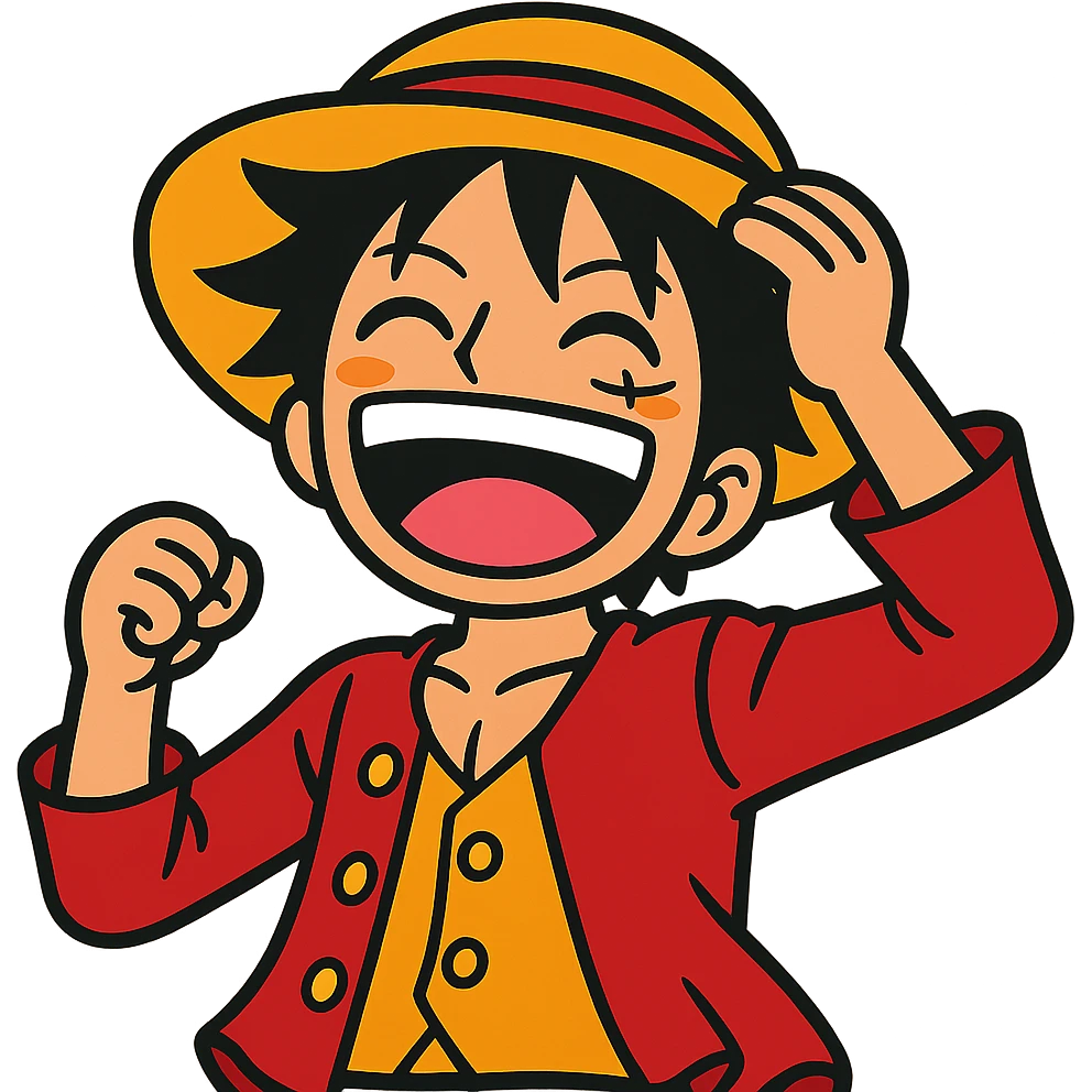 One Piece Luffy laughing emoji