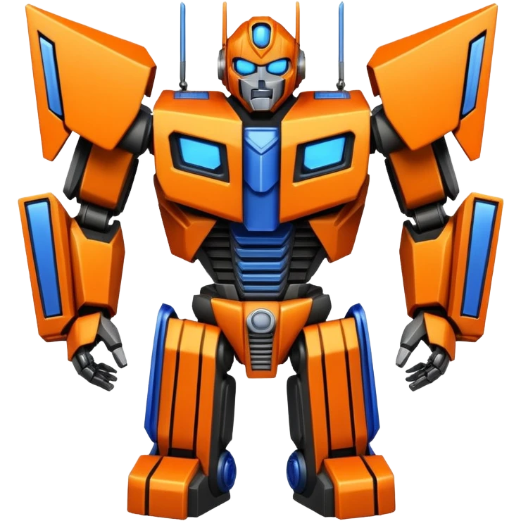 Transformer oranger and black with blue emoji