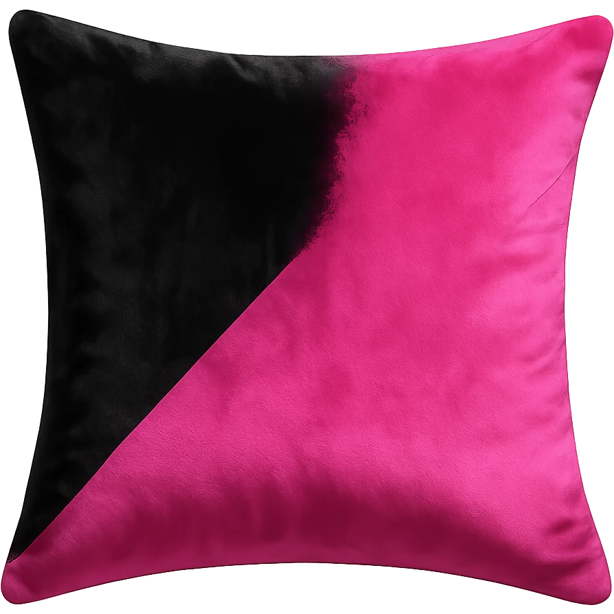 black and pink velvet throw pillow emoji