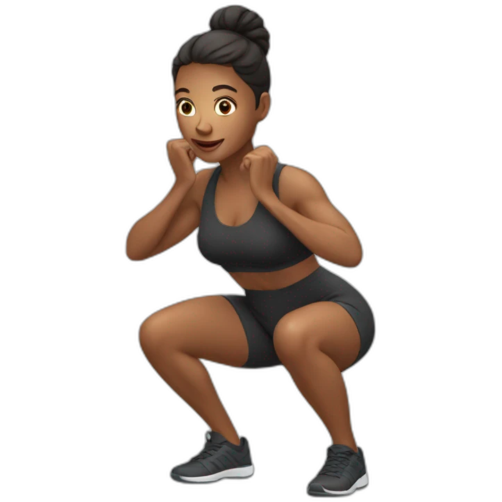 woman doing squat emoji
