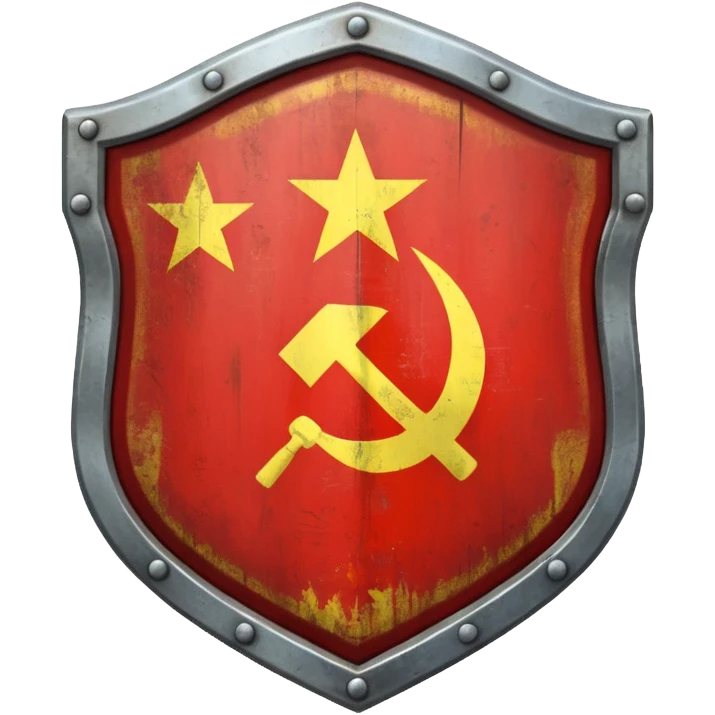 generate a very realistic metal shield with the USSR flag emoji