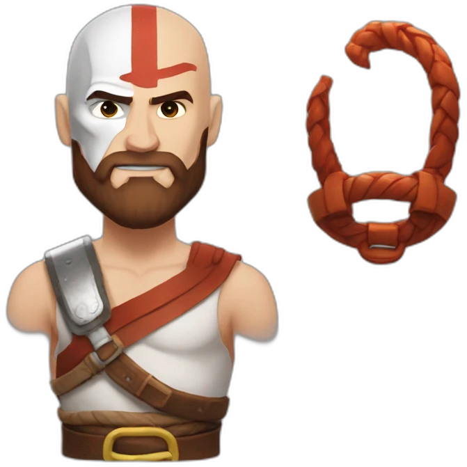 Kratos avec la tête d'hermès dans la main emoji