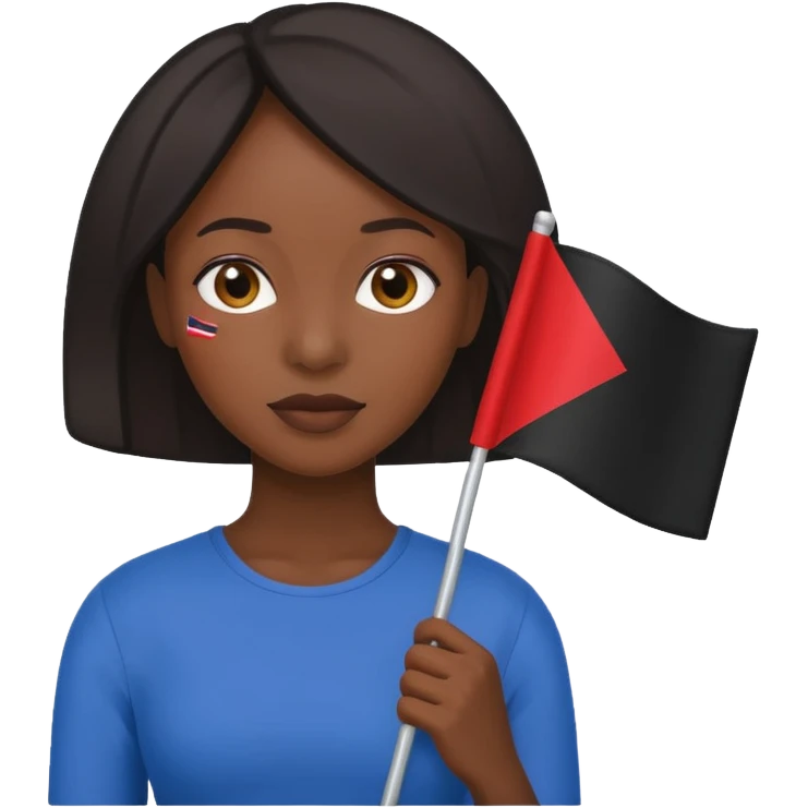 flat Flag holder black woman emoji