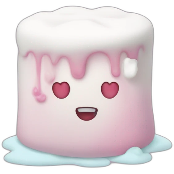 marshmallow heart melting emoji
