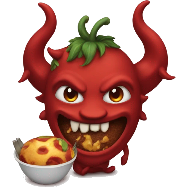 Devil with food emoji