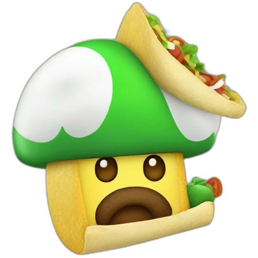 Luigi eats a taco emoji
