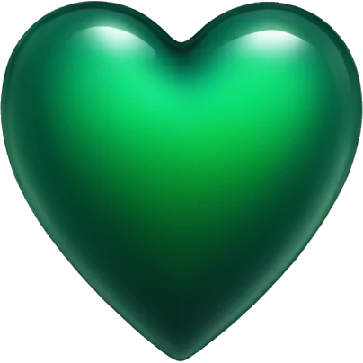 Dark green glass heart  emoji