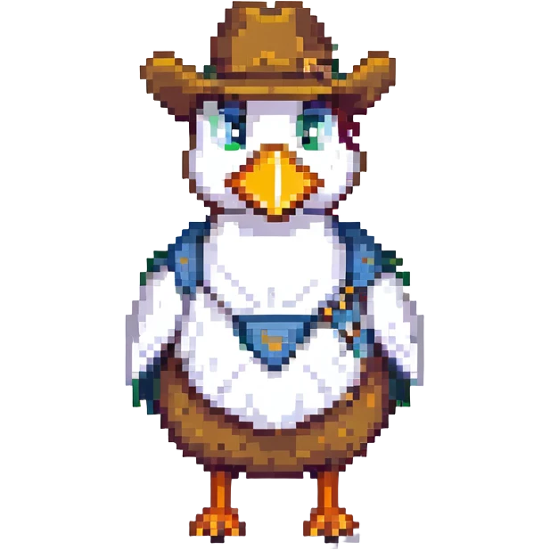goose with a cowboy hat emoji