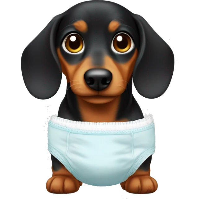daschund in diaper emoji