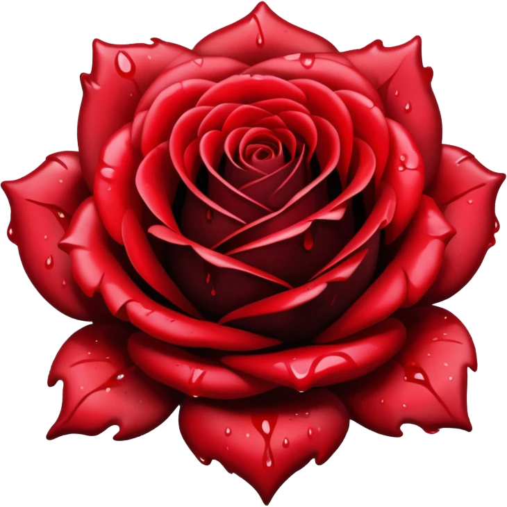 A pitch black aesthetic rose with crimson blood splattered onto it  emoji