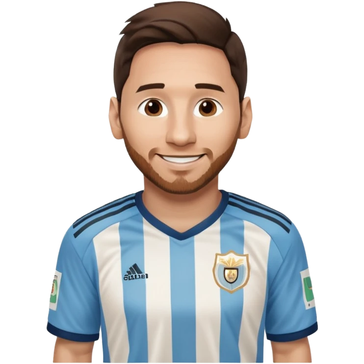 Lionel Messi smiling in Argentina football jersey emoji