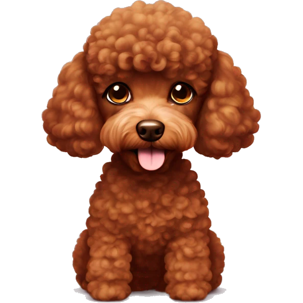 A kinda reddish brown mini poodle ￼ emoji