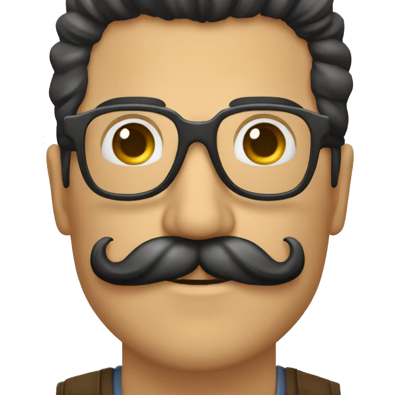 Señor con mostacho nariz y gafas con grandes pestañas. El señor es negro emoji
