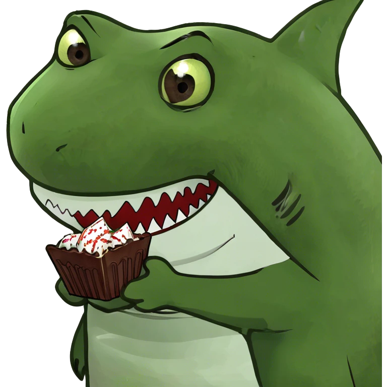 Shark eating a choklate emoji