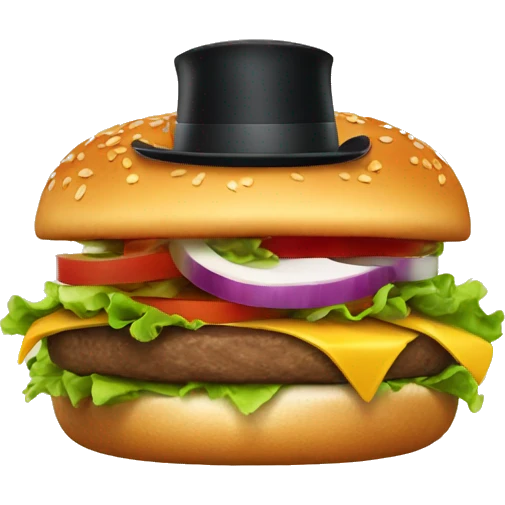 burger with tophat emoji
