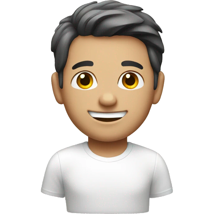 smiling male in white shirt emoji