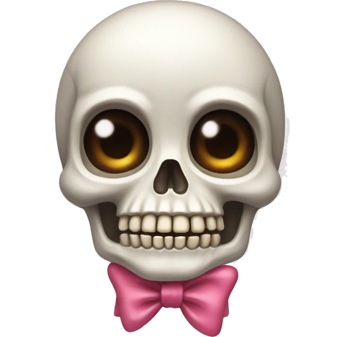 Cute skeleton head with bow emoji